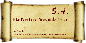 Stefanics Annamária névjegykártya