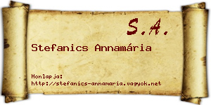 Stefanics Annamária névjegykártya